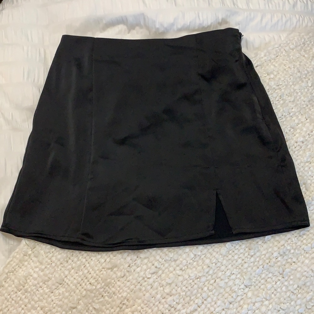 Garage Satin Mini Skirt with slit